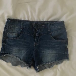 High waisted denim shorts